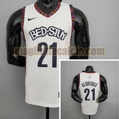 maglia uomo brooklyn versione città brooklyn nets bianco 21