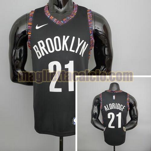 maglia uomo brooklyn versione città brooklyn nets nero 21