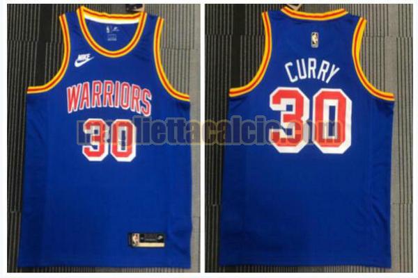 maglia uomo curry 75° anniversario retrò golden state warriors blu marino 30