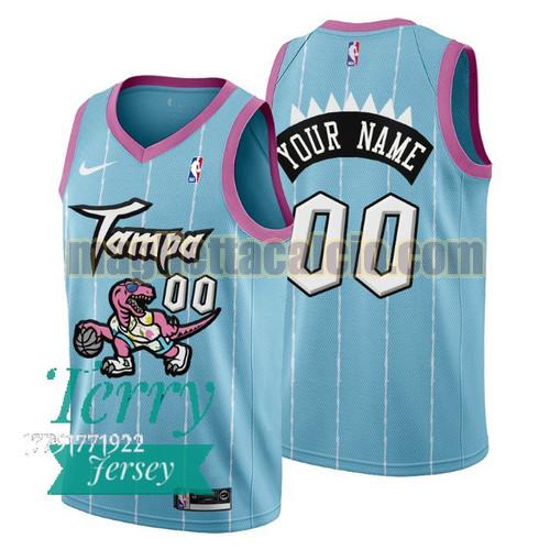 maglia uomo custom 2021 tampa city toronto raptors rosa blu 0