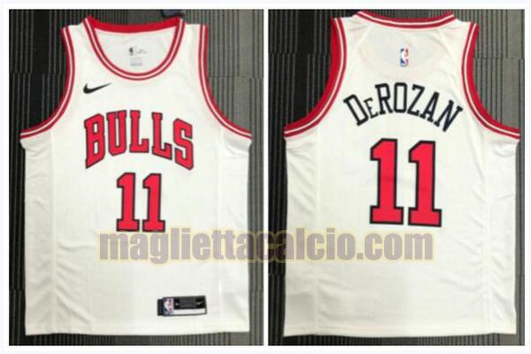 maglia uomo derozan retrò chicago bulls bianco 11