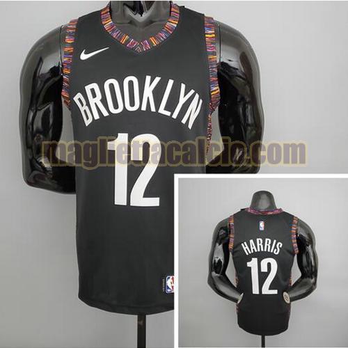 maglia uomo harris versione città brooklyn nets nero 12