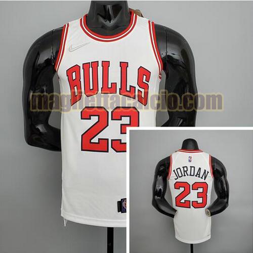 maglia uomo jordan 75° anniversario chicago bulls bianco 23