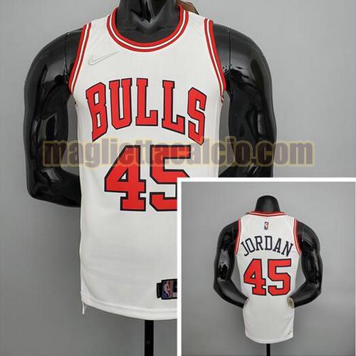 maglia uomo jordan 75° anniversario chicago bulls bianco 45