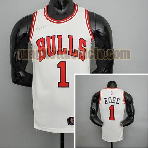 maglia uomo rose 75° anniversario chicago bulls bianco 1