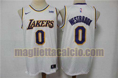 maglia uomo westbrook trasferimento versione fan los angeles lakers bianco 0