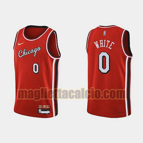 maglia uomo white 2022 city edition 75th anniversary edition chicago bulls rosso 0