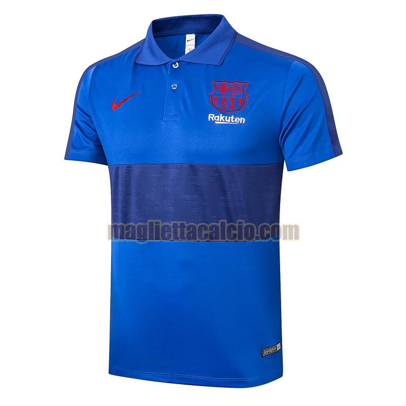 magliette polo calcio barcellona uomo azzurro 2020-2021