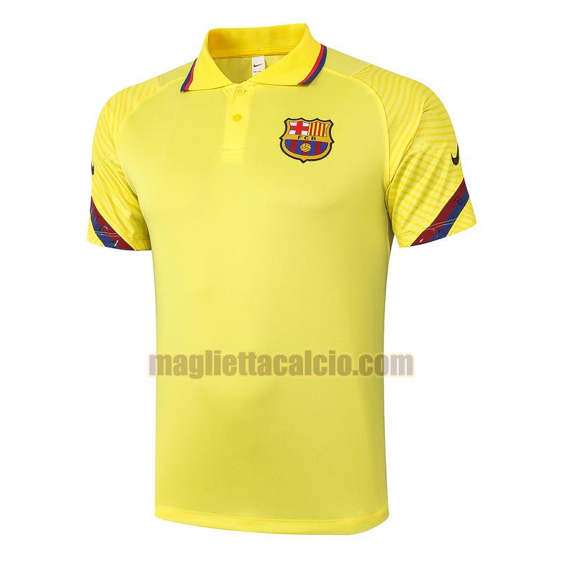 magliette polo calcio barcellona uomo giallo 2020-2021