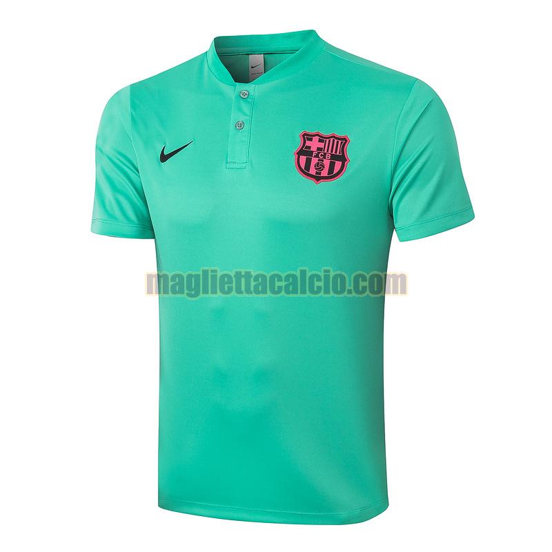 magliette polo calcio barcellona uomo verde 2020-2021