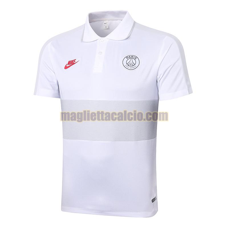 magliette polo calcio paris saint germain uomo bianca grigio 2020-2021