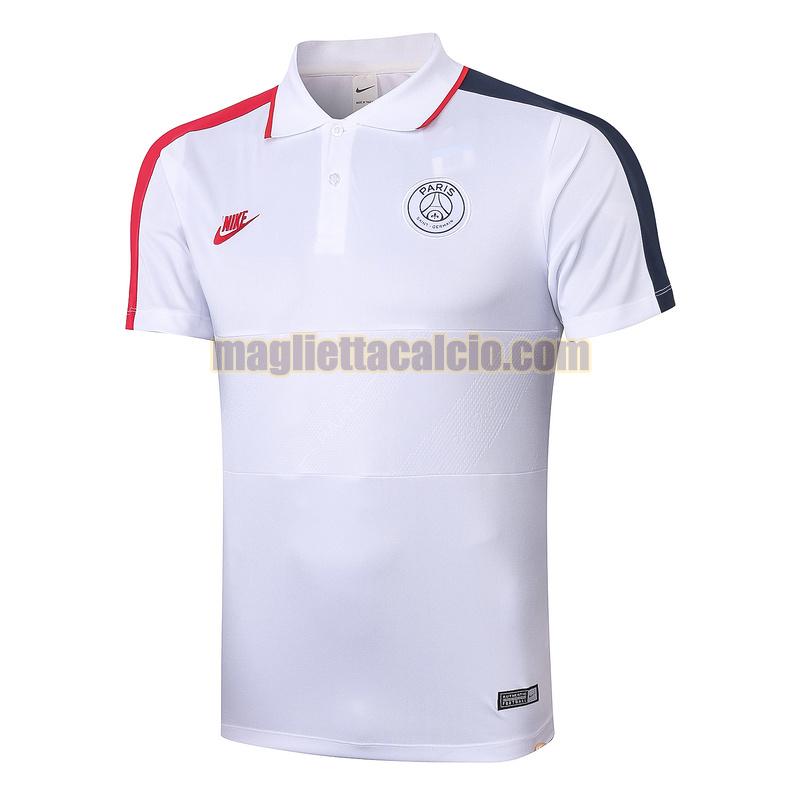 magliette polo calcio paris saint germain uomo bianca rosso nero 2020-2021