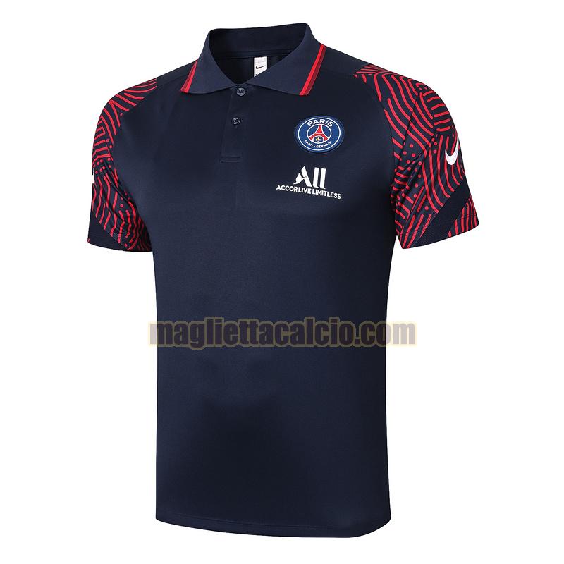 magliette polo calcio paris saint germain uomo marina militare 2020-2021