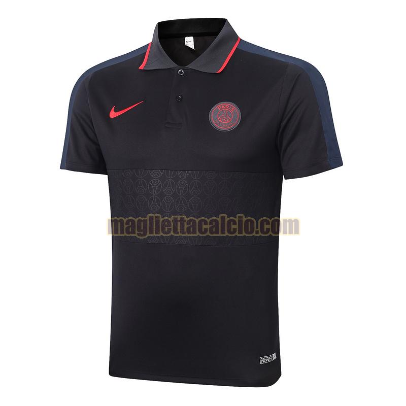 magliette polo calcio paris saint germain uomo nero(rosso) 2020-2021