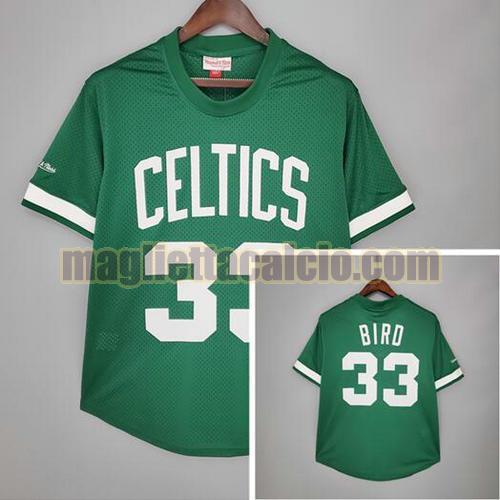 manica corta maglia uomo bird retrò boston celtics verde 33