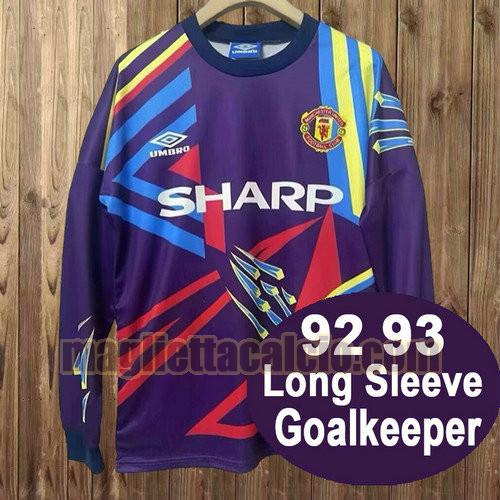 manica lunga maglia portiere manchester united uomo viola 1992-1993