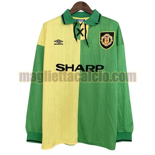 manica lunga maglia seconda manchester united uomo 1992-1994