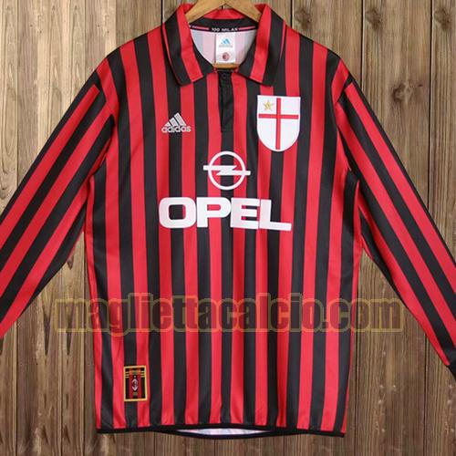 maniche lunghe maglia ac milan uomo prima 1999-2000