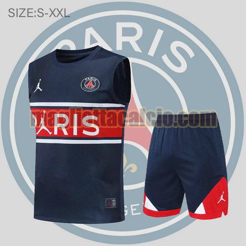 pantaloncini + canotta paris saint germain uomo blu scuro e rosso 2022-2023