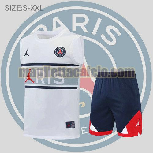 pantaloncini + canotta paris saint germain uomo striscia grigia bianca 2022-2023