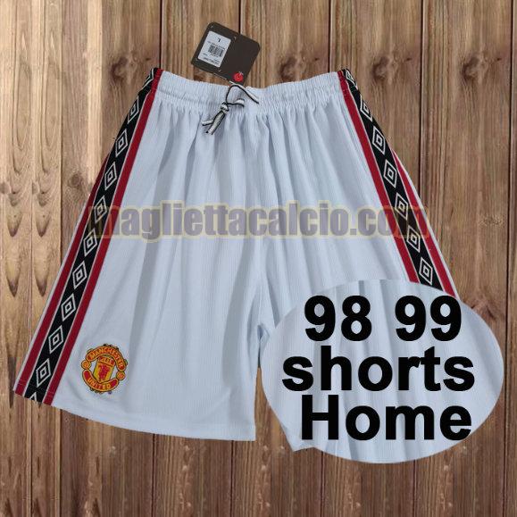 pantaloncini manchester united bianca prima 1998-1999