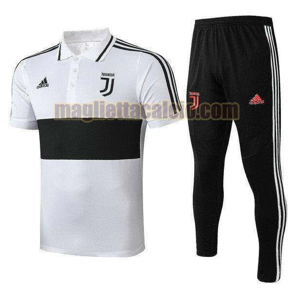 polo completo juventus uomo bianco nero 2019-2020