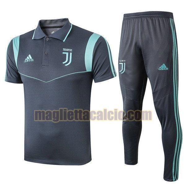 polo completo juventus uomo grigio blu 2019-2020