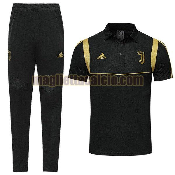 polo completo juventus uomo nero giallo 2019-2020