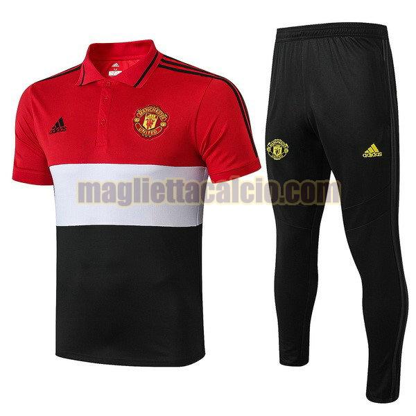 polo completo manchester united uomo rosso bianco 2019-2020