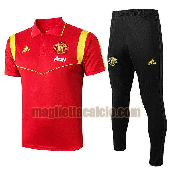 polo completo manchester united uomo rosso oro nero 2019-2020