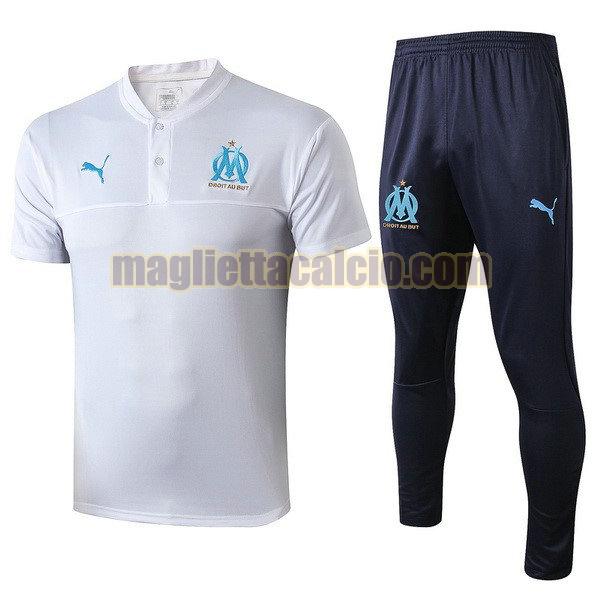 polo completo olympique marsiglia uomo bianco 2019-2020