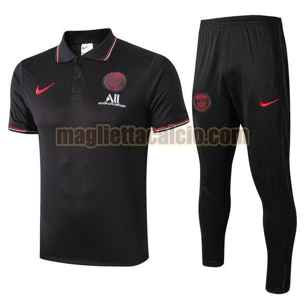 polo completo paris saint germain uomo rosso nero 2019-2020