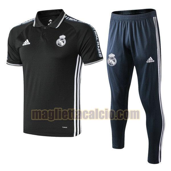 polo completo real madrid uomo nero 2019-2020