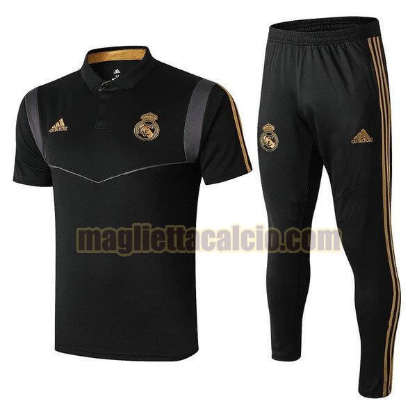 polo completo real madrid uomo nero grigio 2019-2020