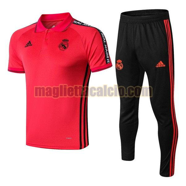 polo completo real madrid uomo rosso nero 2019-2020