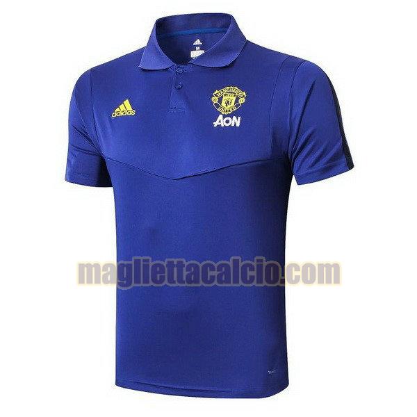 polo manchester united uomo blu 2019-2020