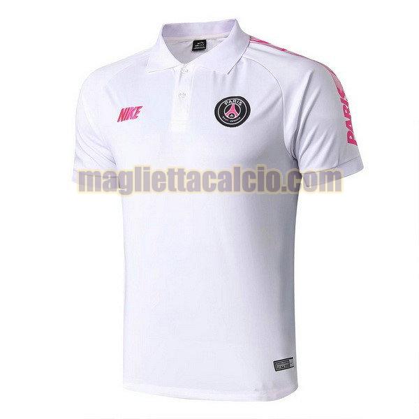 polo paris saint germain uomo bianco rosa 2019-2020