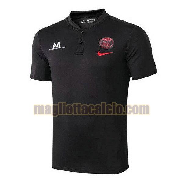 polo paris saint germain uomo nero rosso 2019-20