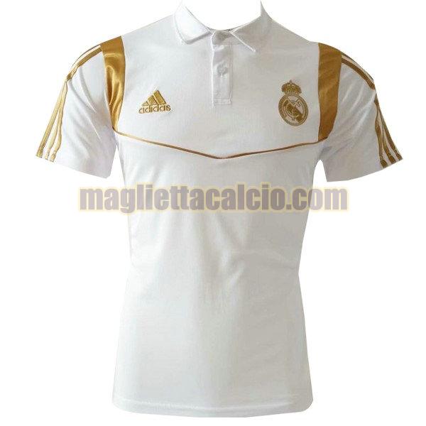 polo real madrid uomo bianco oro 2019-20