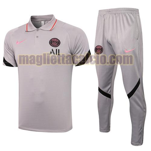 tuta polo paris saint germain uomo grigio chiaro 2021-2022