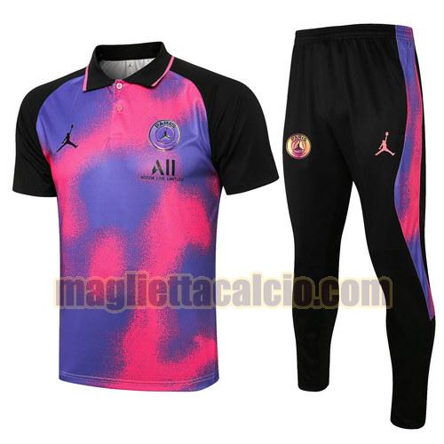 tuta polo paris saint germain uomo rosa viola 2021-2022