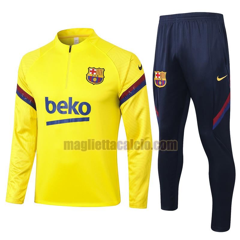 tuta sportiva barcellona uomo giallo 2020-2021