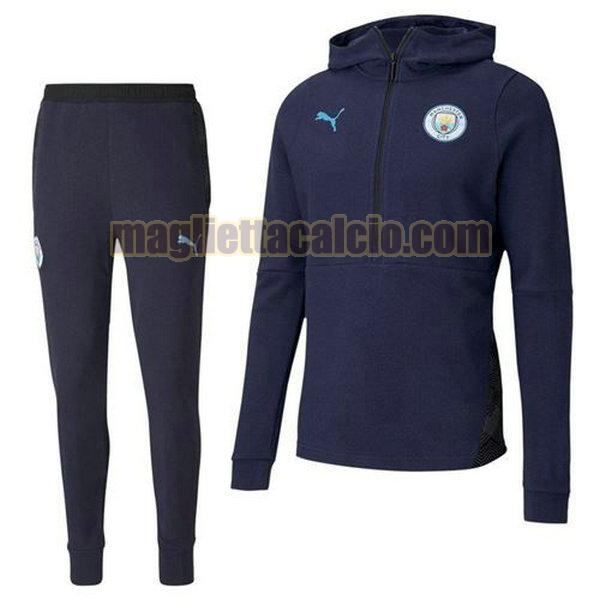 tuta sportiva completo manchester city uomo blu 2020-2021