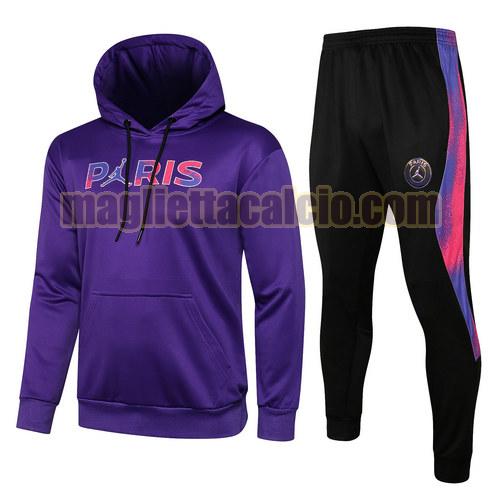 tuta sportiva con cappuccio paris saint germain uomo viola 2021-2022