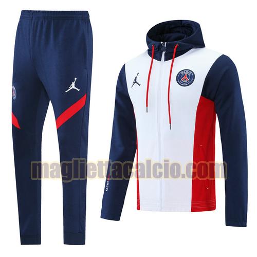 tuta sportiva con con cappuccio paris saint germain uomo bianco 2022