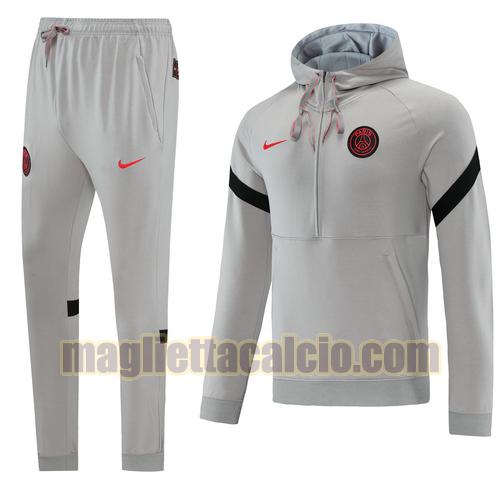 tuta sportiva con con cappuccio paris saint germain uomo grigio 2022