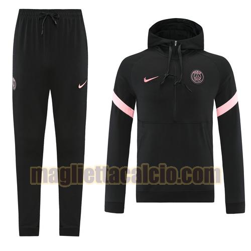 tuta sportiva con con cappuccio paris saint germain uomo nero 2022