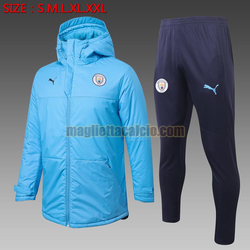 tuta sportiva piumino manchester city uomo blu 2020-2021