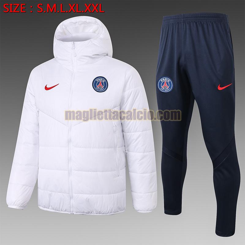 tuta sportiva piumino paris saint germain uomo bianco 2020-2021