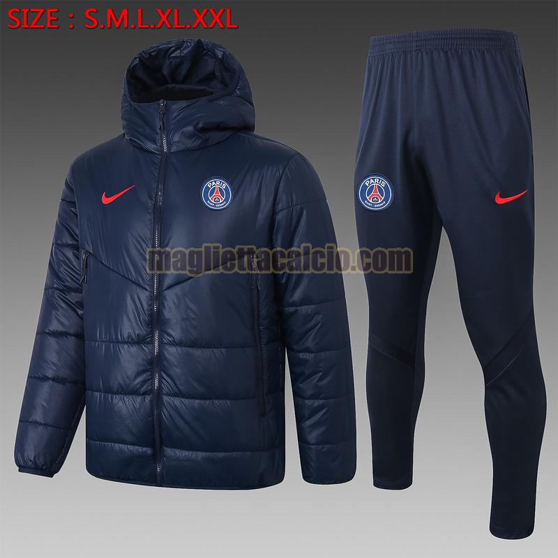 tuta sportiva piumino paris saint germain uomo blu reale 2020-2021